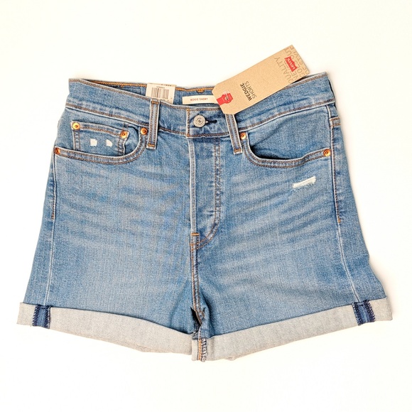 Levi's Wedgie Fit High Waist Denim Jean Shorts - Picture 2 of 7
